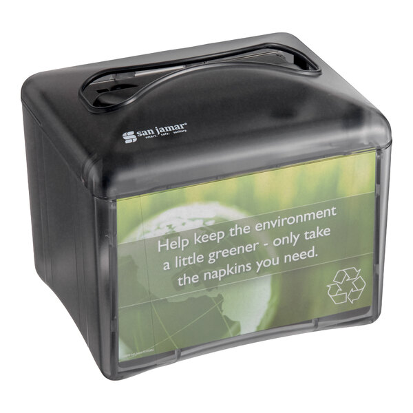 San Jamar H4003TBK Venue Tabletop Interfold Napkin Dispenser - Black Pearl