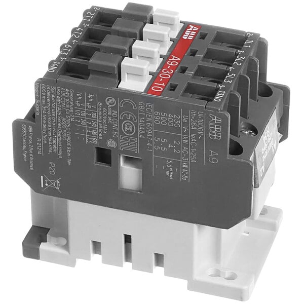 A grey and white Pizzamaster Contactor with three switches.