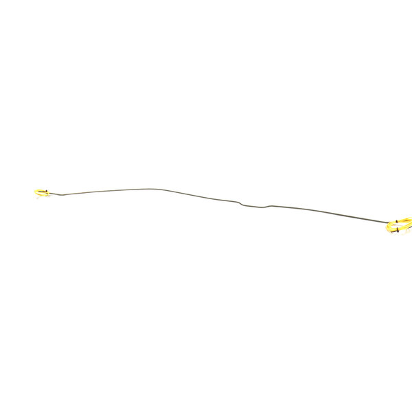 A long thin yellow and black wire with a yellow connector on it.