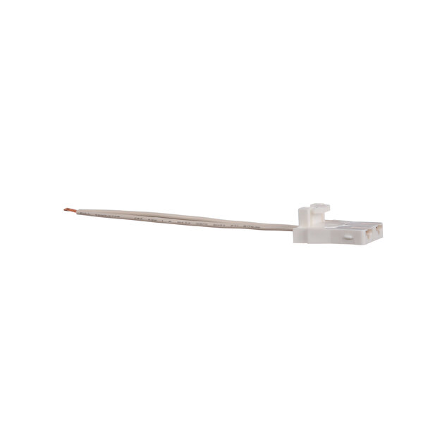 A white electrical wire with a white connector.