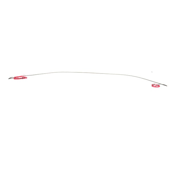 A Hussmann rear defrost heater with a red clip on a red wire.