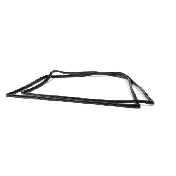 A black rubber seal strip with a white background.