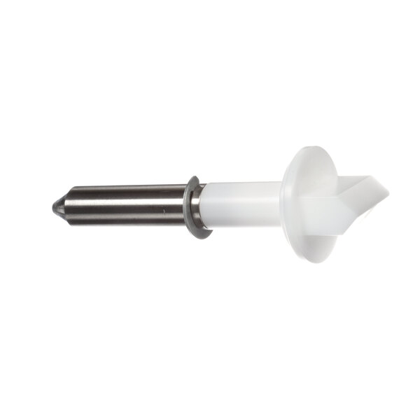 A white and silver SureShot Solutions plunger with a metal tip.