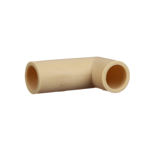 A white plastic elbow tube.