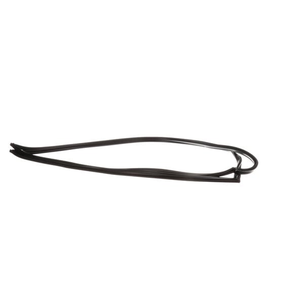A black rubber gasket for a glass door.