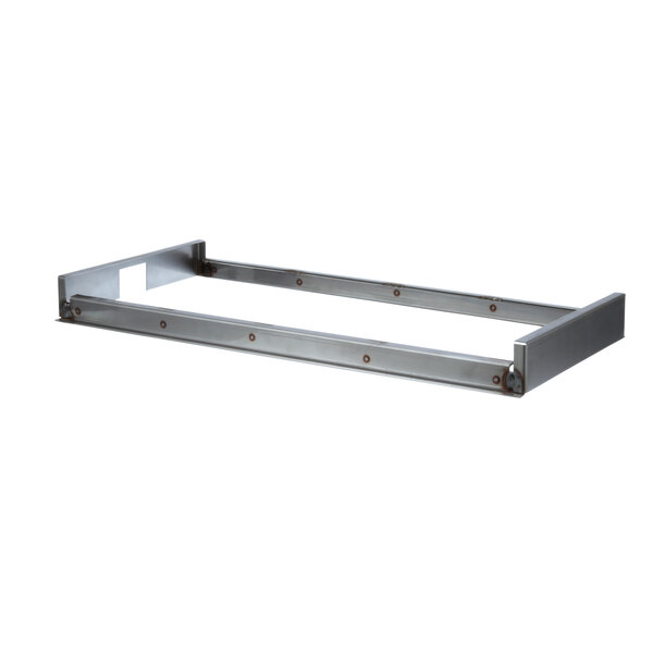 A metal Montague burner frame with two holes.