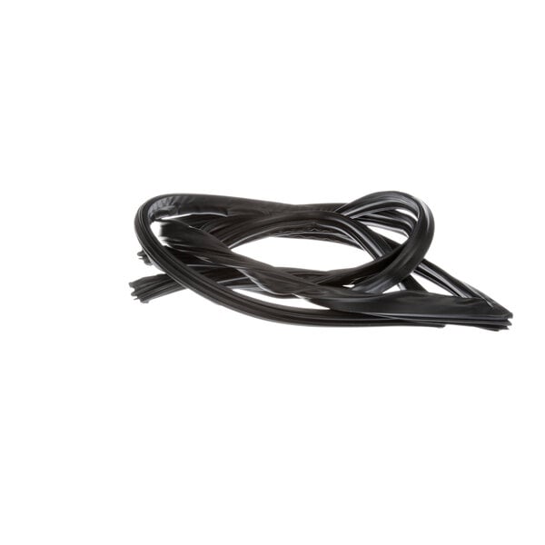 A black magnetic seal for a refrigerator on a white background.