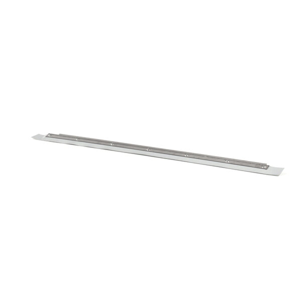 A long white metal strip with holes.