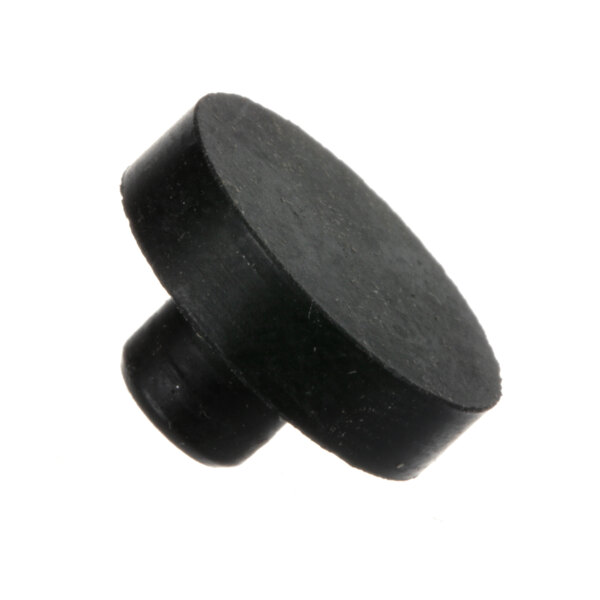 A close-up of a black round gasket.