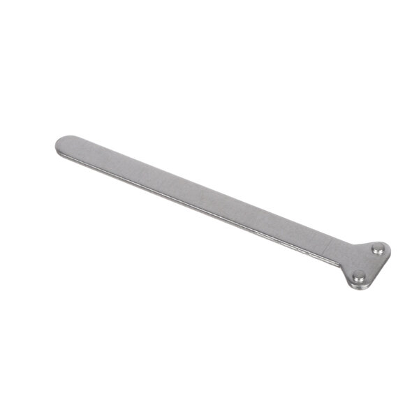 A stainless steel metal tool with a screw on it.