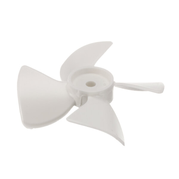 A close-up of a white propeller.