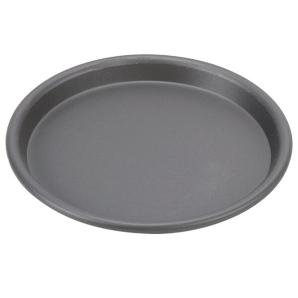 An American Metalcraft hard coat anodized aluminum pizza pan on a white background.