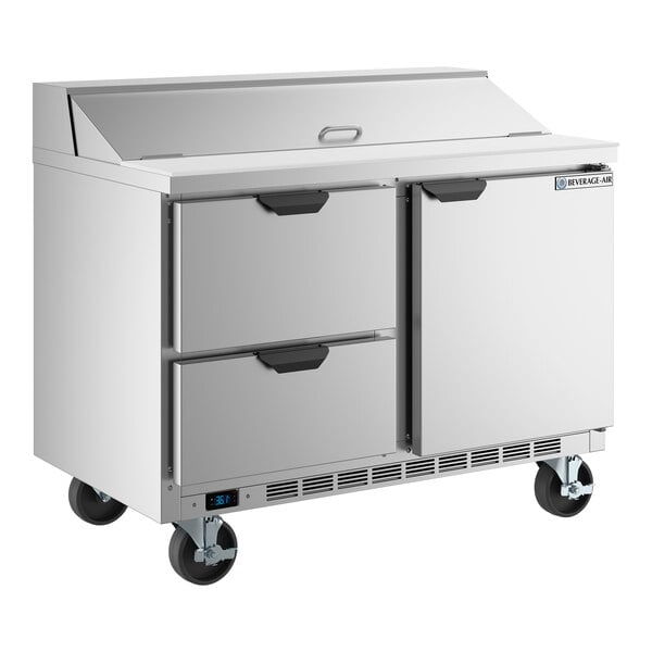 Beverage-Air SPED48HC-12-2 48" 1 Door 2 Drawer Refrigerated Sandwich Prep Table