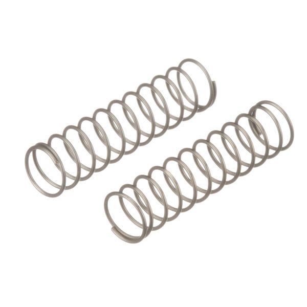 A set of two metal coil springs.