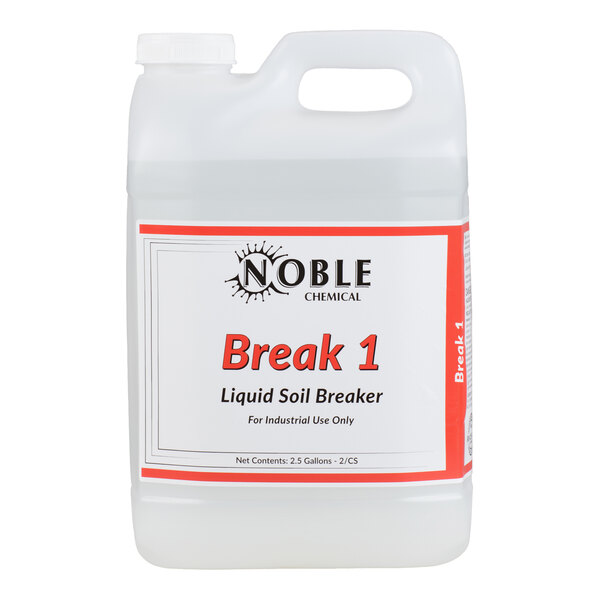 Noble 2.5 Gallon / 320 oz. Break 1 Alkaline Concentrated Laundry Soil Breaker - 2/Case