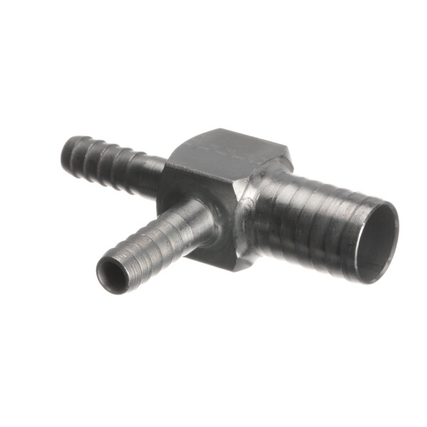 A Stoelting by Vollrath 3-way tee metal pipe with a couple of holes.