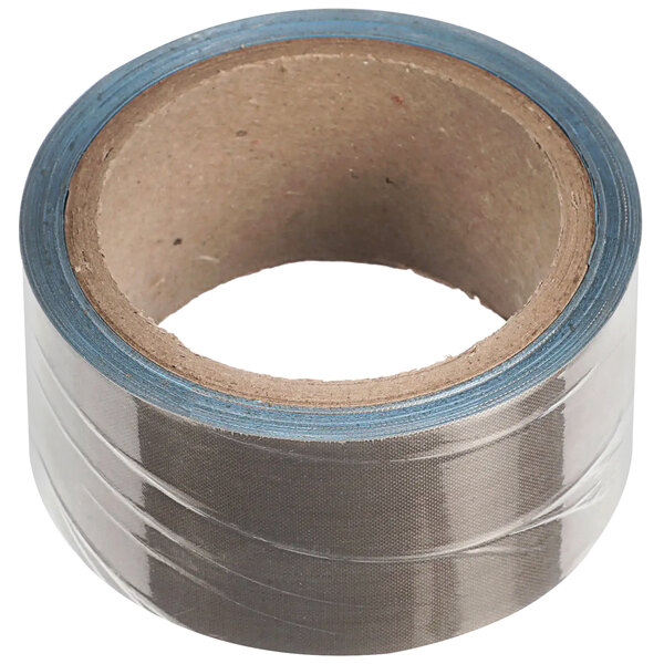 A roll of silver Sipromac Ptfe tape with blue edges.