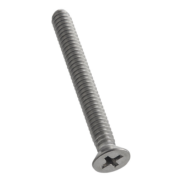 A close-up of an Accutemp screw with a flat head.