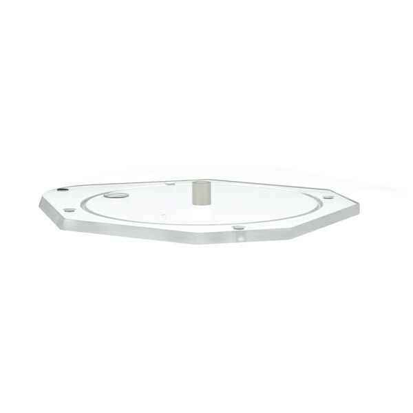 A white plastic face plate with a hole in it.