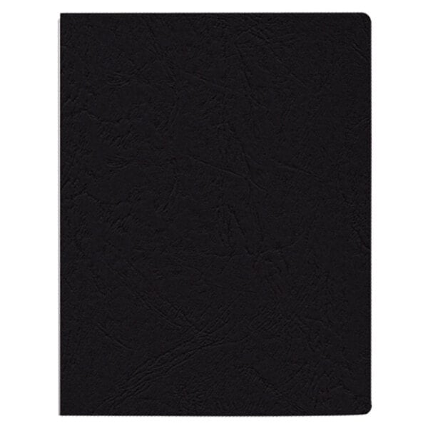 A Fellowes black classic grain texture binding system cover.