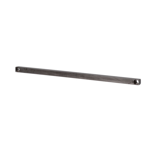 A metal square rail with holes on a white background.