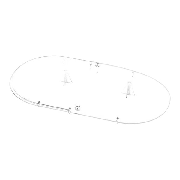 A white oval-shaped Donper America light box base with two holes.