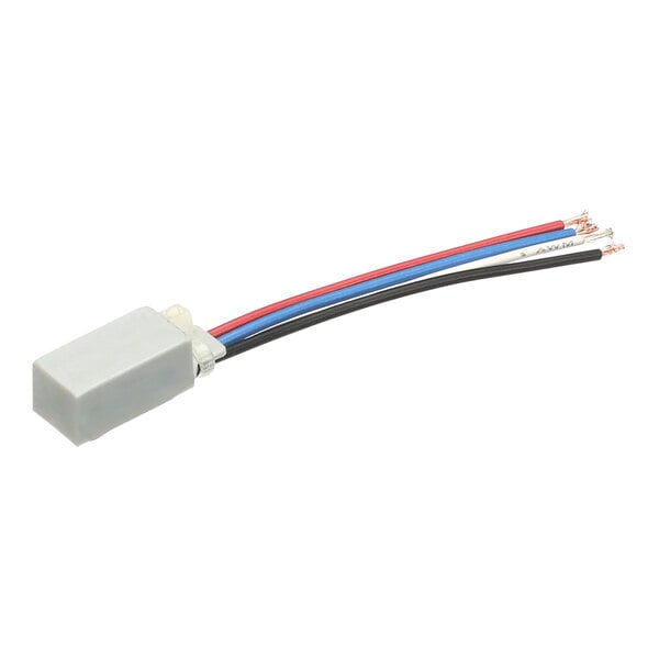 A close-up of a Convotherm cable with white, blue, and red wires.