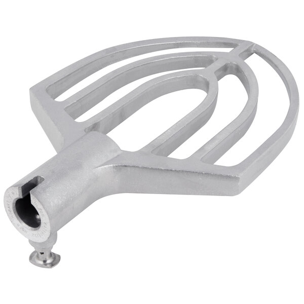 A Hobart Legacy aluminum flat beater with a metal handle.