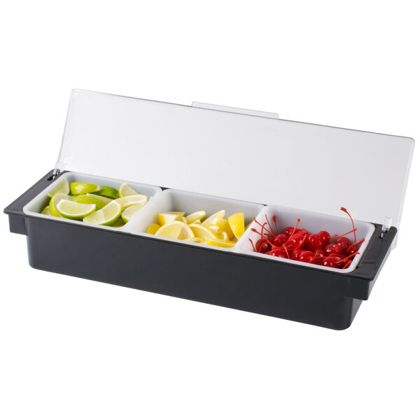 Rubbermaid FG289100BLA Condiment Dispenser with 3 1Qt. Inserts