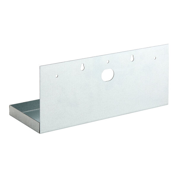 A metal refrigerator bracket with multiple mounting holes.