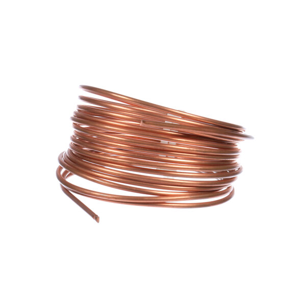 A close-up of a coil of Maxx Cold capillary tube copper wire.