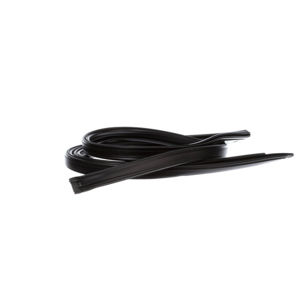 A black rubber strip on a white background.