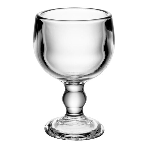 An Anchor Hocking Weiss schooner glass with a stem.