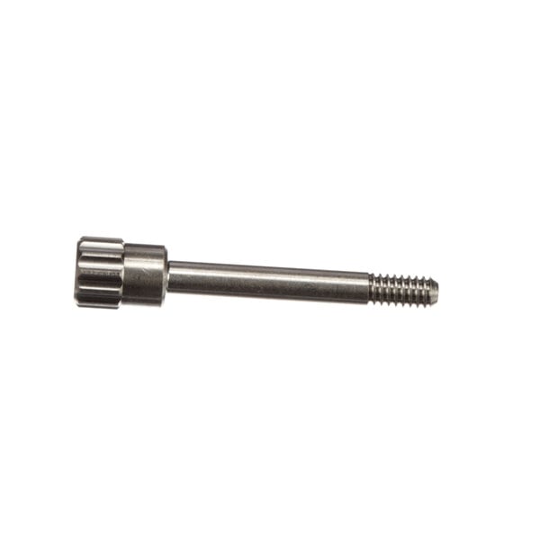 A close-up of an Edhard metal screw with a thumb screw head.