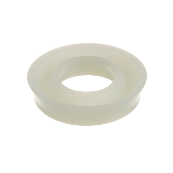 A white circular rubber ring with a hole in the center.