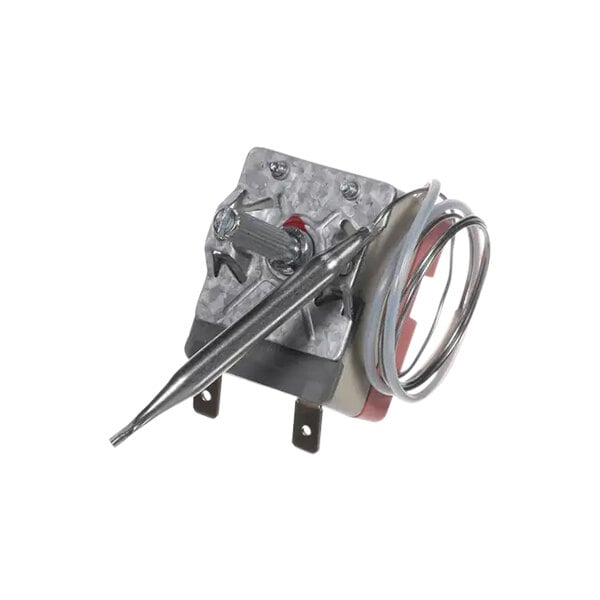 A Winco thermostat with wires attached.
