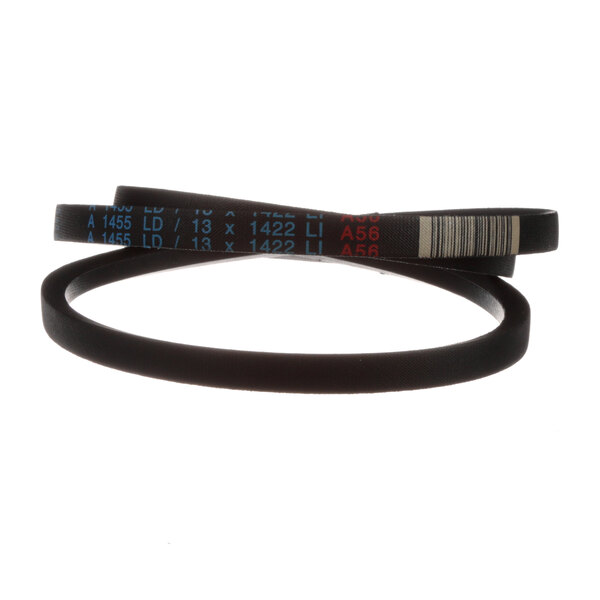 A black rubber belt with blue text reading "Bravo Systems International"