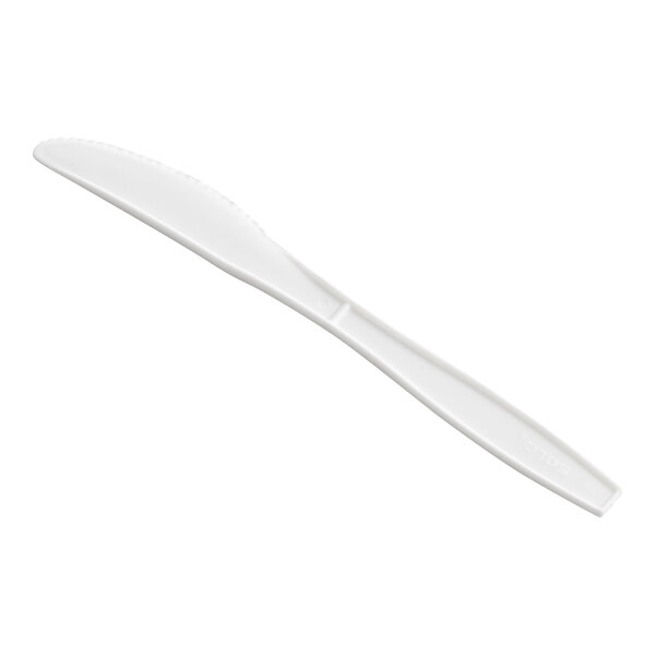 Dart K6OW 6 1/2" Medium Weight White Plastic Knife - 1,000/Case