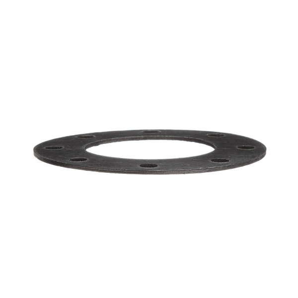 A black metal ring with holes.