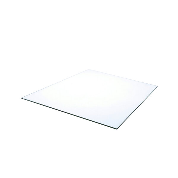 A white square glass side for Vollrath countertop food warmer with black border.