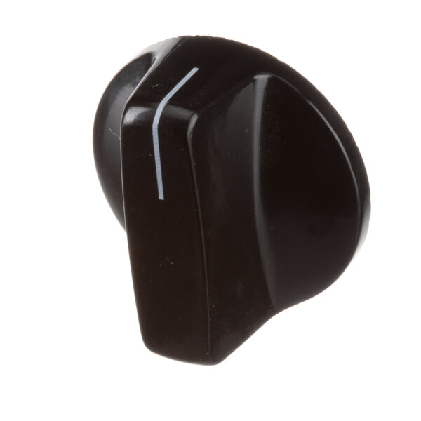 A black knob with a white line.