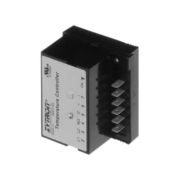 A black and white Royal Range solid state thermostat electronic device.