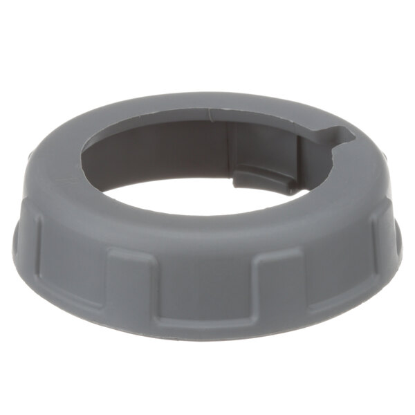 A grey plastic Hubbell LR320 lock ring with a hole.