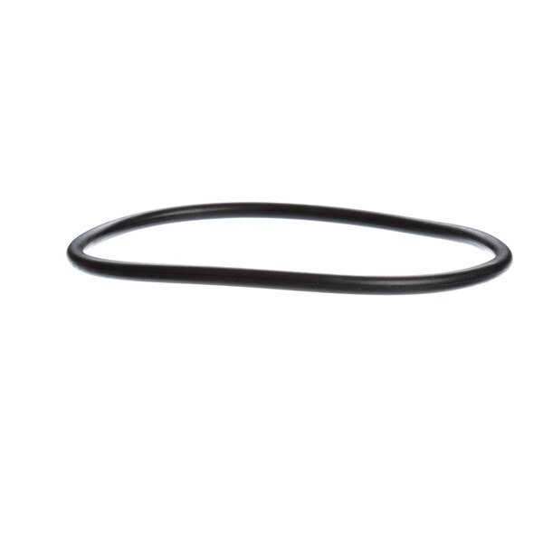 A black rubber o ring with a white background.