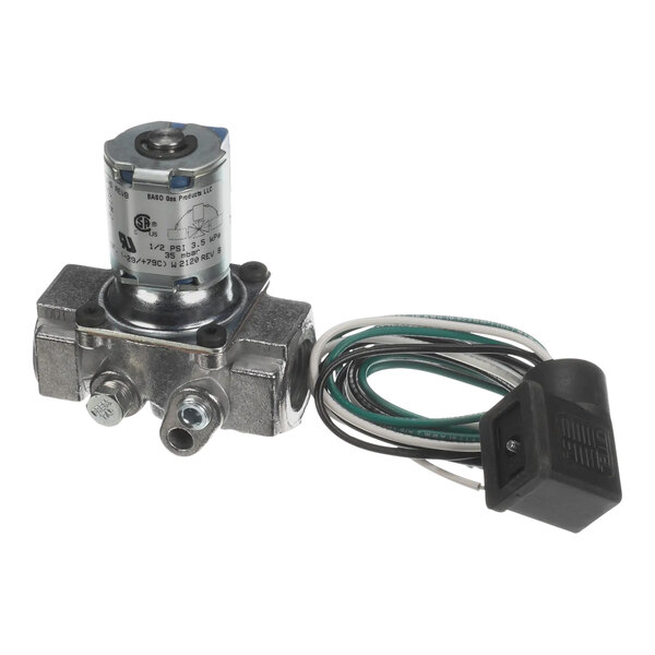 A Hickory gas solenoid valve with a wire harness.