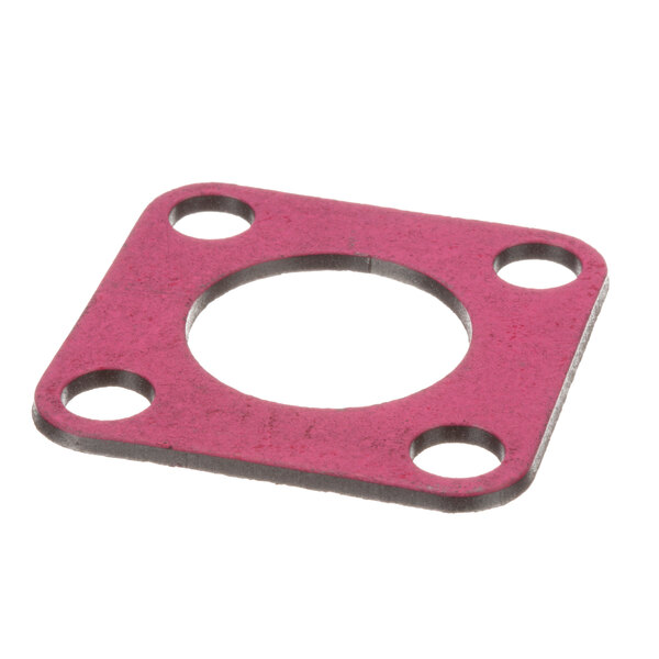 A red American Dish Service gasket with four holes.