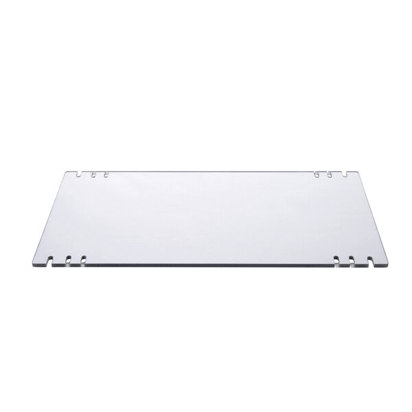 A white rectangular plastic cover with holes.