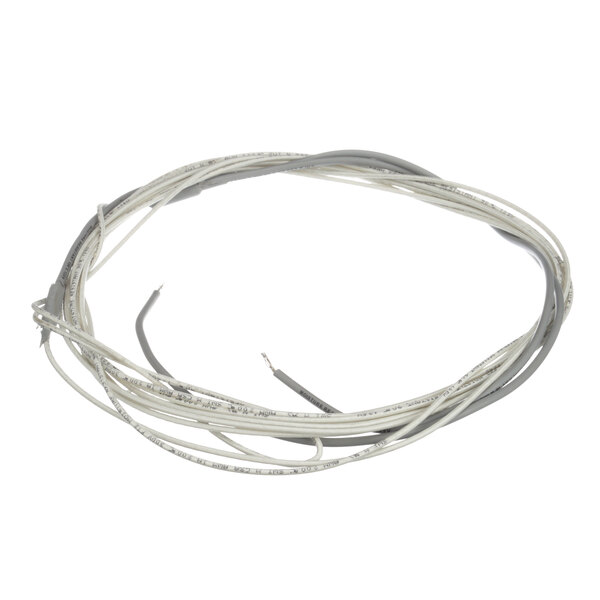 A close-up of a white wire with two wires on it.