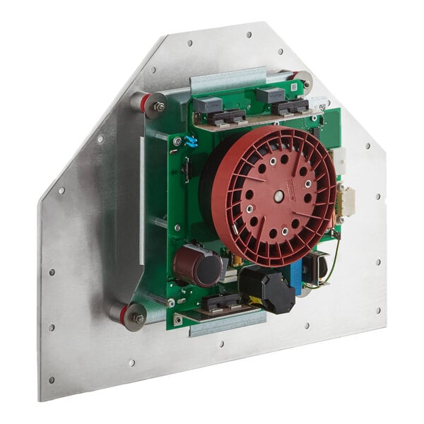 A convection fan assembly mounted on a metal plate, designed for use in Amana appliances.