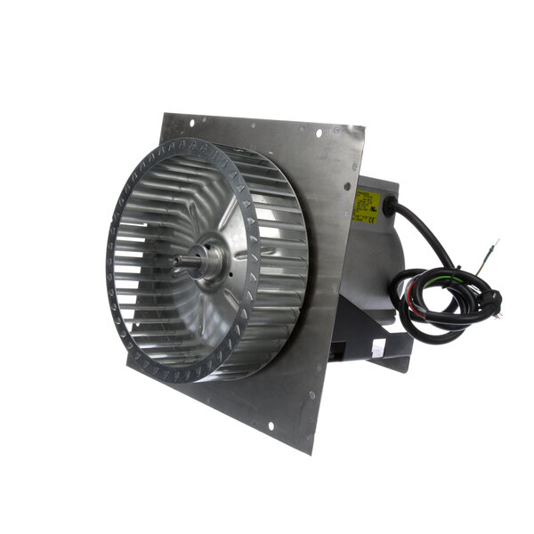 An American Range metal blower fan with a round wheel.